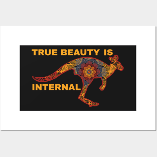 Aboriginal Kangaroo  True Beauty Is Internal Posters and Art